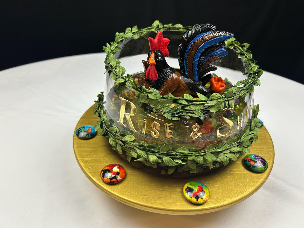 Dawn's Regal Sentinel: The Rooster on the Rise with stylewhere elegance meets the dawn.